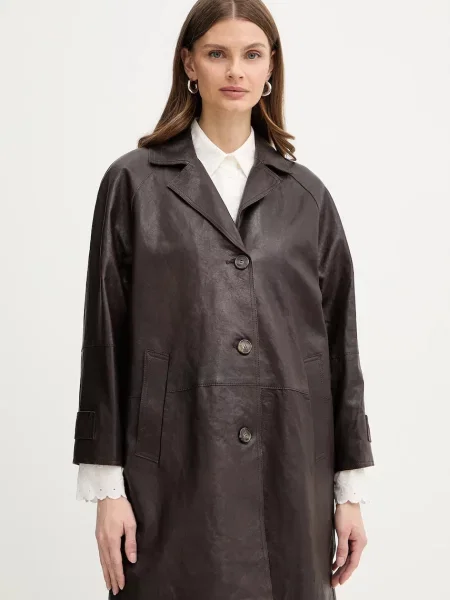 Weekend Max Mara palton de piele CAMINO maro