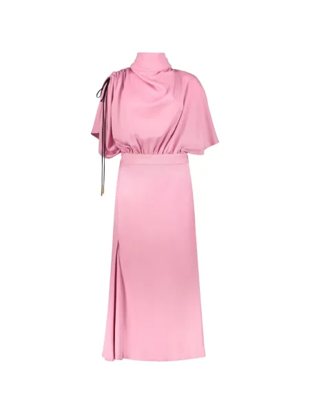 Gulerat rochie midi Ellery drapată roz