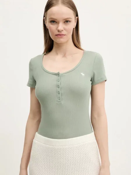 Тениска Abercrombie & Fitch зелено