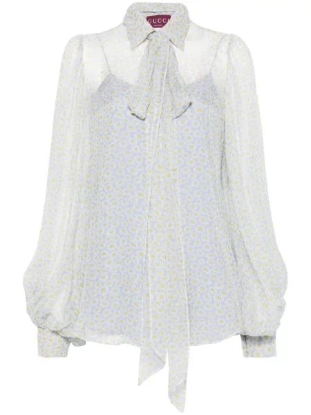 Cămașă Gucci de mătase cu imagine gri