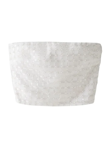 Bershka Top srebrna bela