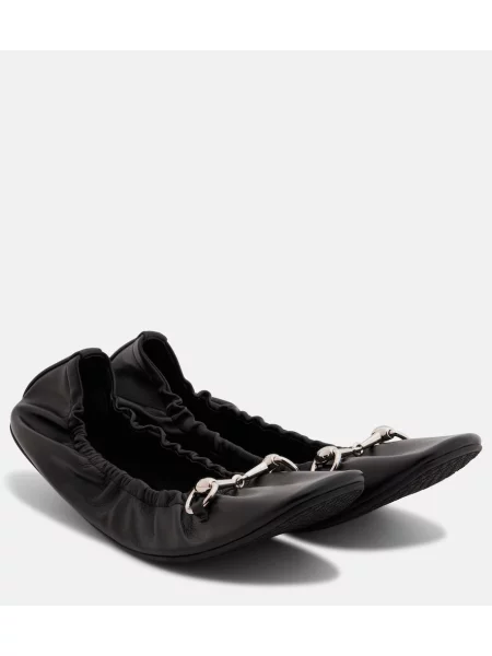 Balerini Gucci din piele negru
