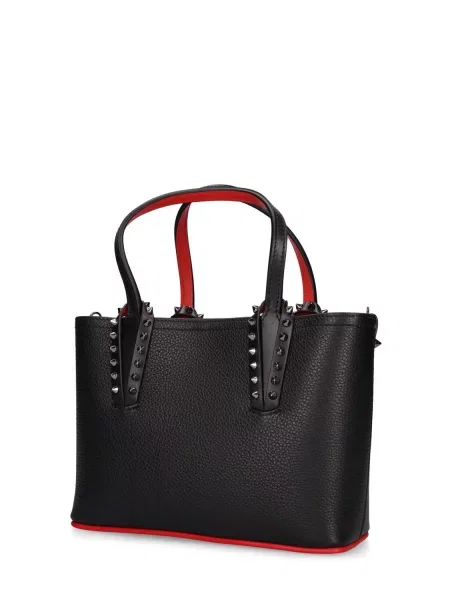 Kožená kožená taška Christian Louboutin čierna