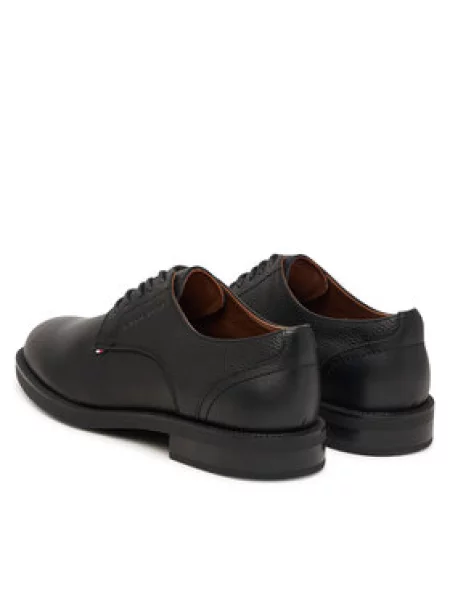 Tommy Hilfiger Nizki čevlji Lth Mix Dress Hilfiger Shoe črna