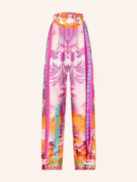 Miss Goodlife Spodnie Marlene Z Satyny pink różowe