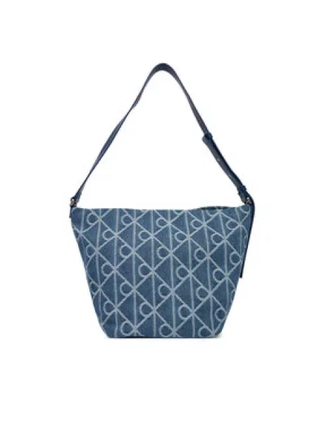 Táska Calvin Klein Emblem Aop Denim Bucket Blue Universal kék