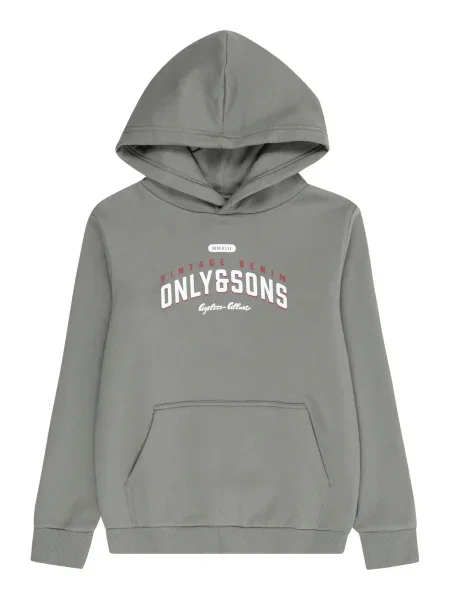 Only & Sons Junior Mikina OSJCERES olivová / červená bílá