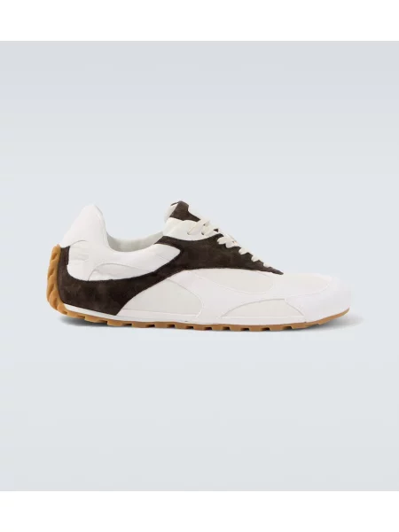 Sneakerși Bottega Veneta din piele de căprioară alb