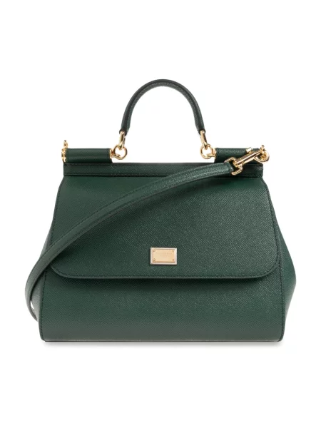 Torebka Dolce And Gabbana skórzana zielona
