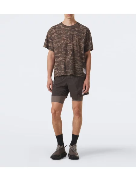 Tricou Satisfy din jerseu cu model camuflaj verde