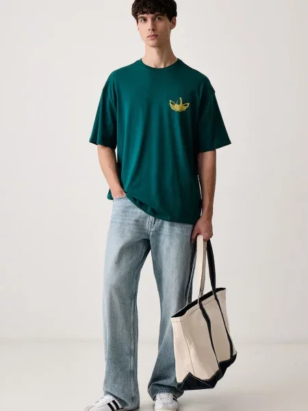 ADIDAS ORIGINALS Tričko POWDER TONGUE žltá / nefritová zelená