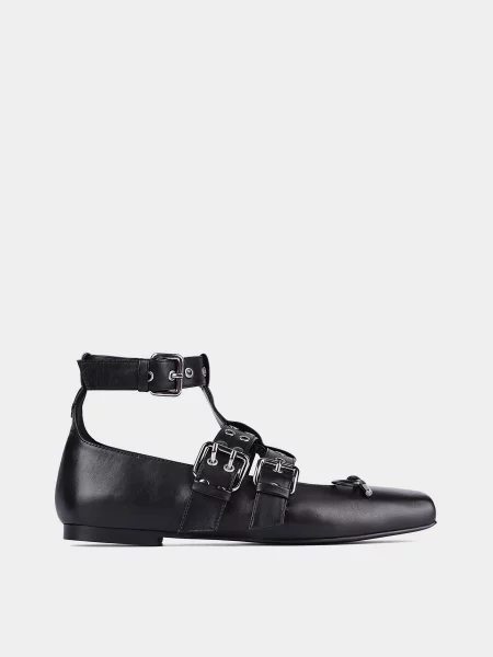 Шкіряні Балетки MIRATON чорний