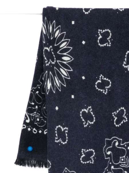 Κασκόλ Kujten με κρόσσια paisley μπλε