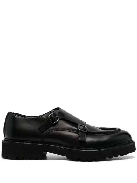 Pantofi monk Doucal's din piele cu cataramă negru