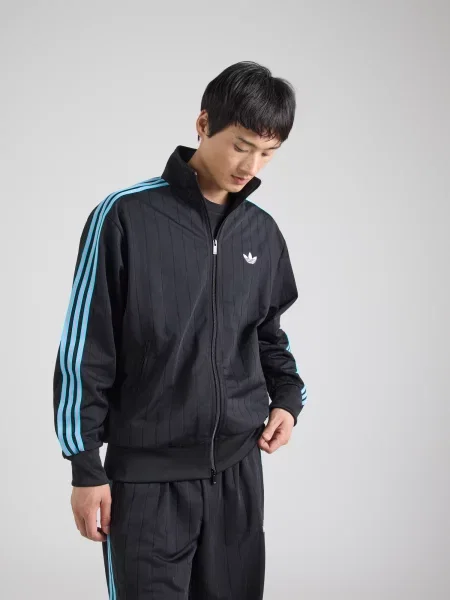 ADIDAS ORIGINALS Tepláková bunda Firebird azúrová čierna