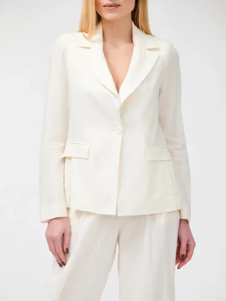 Жакет Just Before молочний льон/віскоза