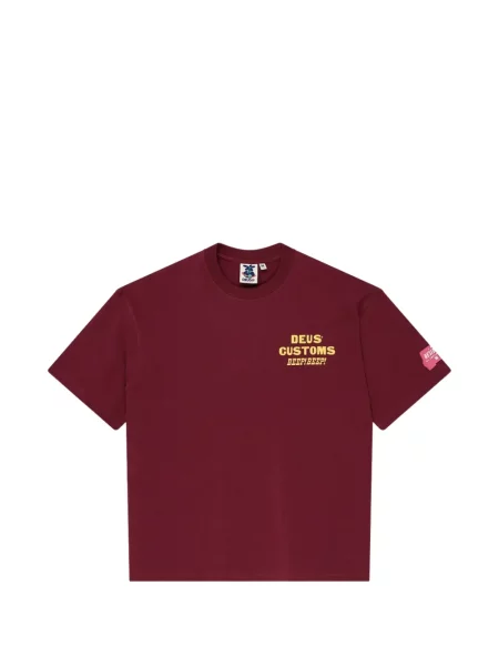 Tricou Deus Ex Machina cu imagine roșu