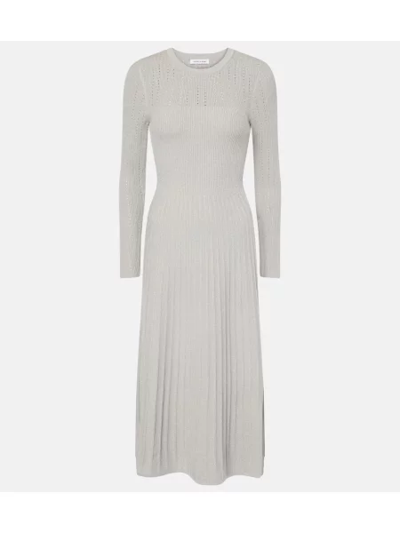 Rochie midi Veronica Beard tricotate până la genunchi de costum argintiu