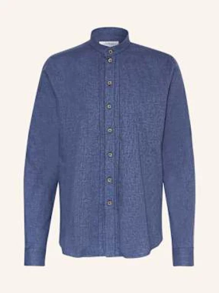 Grasegger Koszula Do Stroju Ludowego Kissing Extra Slim Fit Ze Stójką blau niebieska