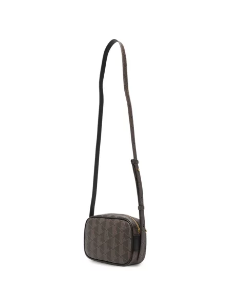 Geantă crossbody Lacoste cu imagine maro