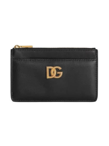Portfel Dolce And Gabbana skórzany z logo czarny