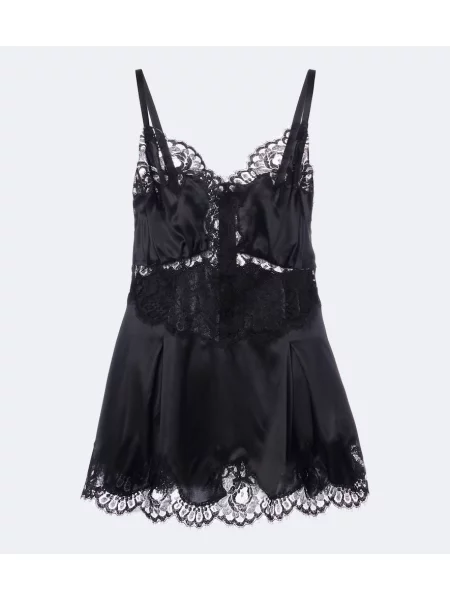 Salopetă scurtă Dolce&gabbana de mătase negru