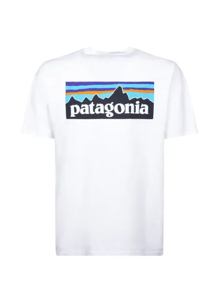 Scurt tricou Patagonia cu imagine alb
