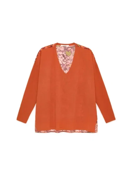 Sweter Maliparmi wełniany pomarańczowy