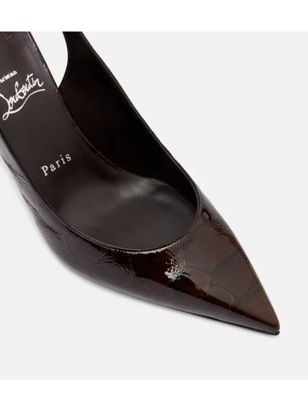 Pantofi cu toc Christian Louboutin slingback maro