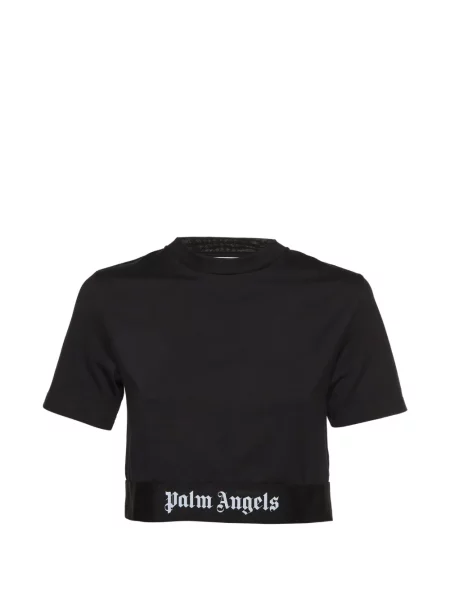 Decupat tricou Palm Angels cu autograf negru
