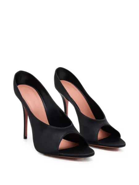Sandale Amina Muaddi din satin negru