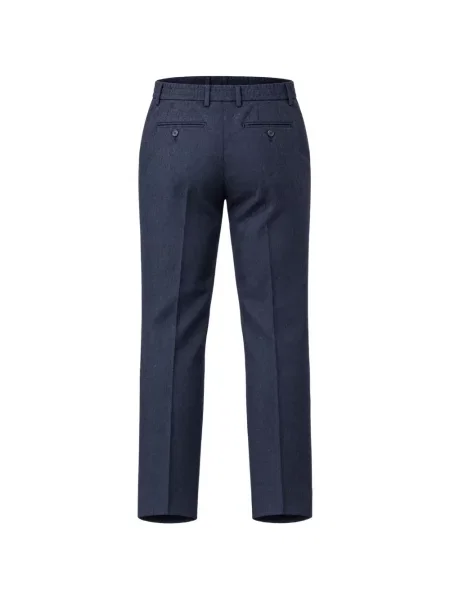 Pantaloni Cruna cu model herringbone albastru