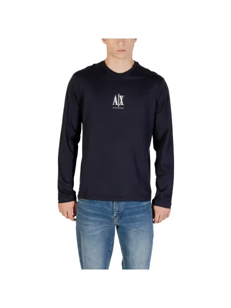 Tricou cu mânecă lungă Eax negru