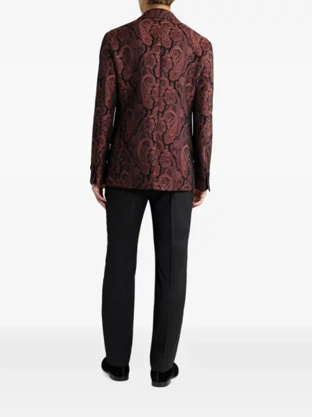 Geacă Etro cu model paisley din jacard roșu