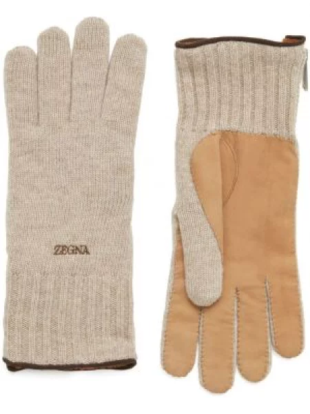 Mănuși Zegna cu broderie din cașmir