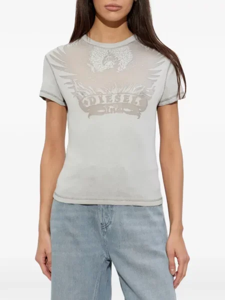 Tricou Diesel cu imagine gri