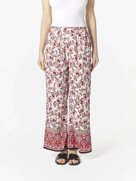 KOROSHI Pantaloni bej deschis / roșu negru