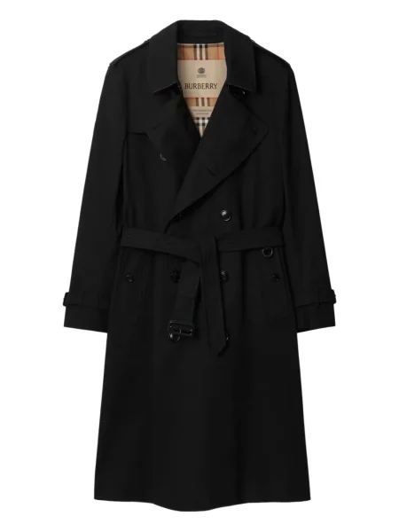 Cu centură trenci Burberry cu două rânduri de nasturi negru
