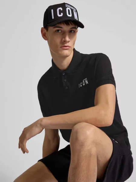 Koszulka polo z nadrukiem z logo Dsquared2 czarna