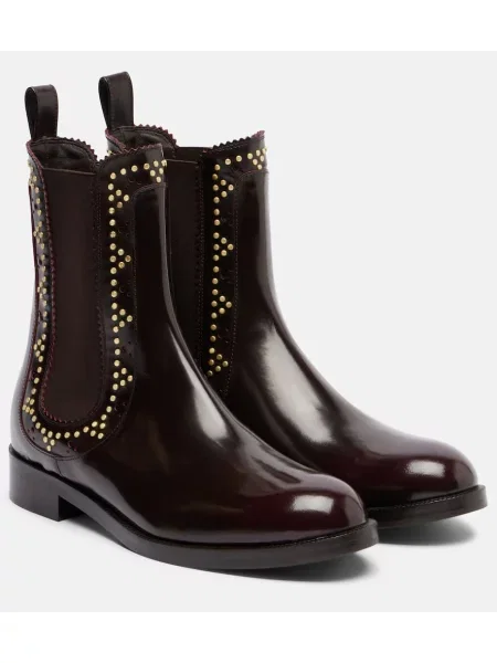 Botine chelsea Aquazzura din piele bordo