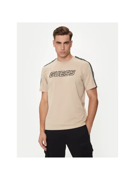 Guess Marškinėliai Arlo Regular Fit smėlio