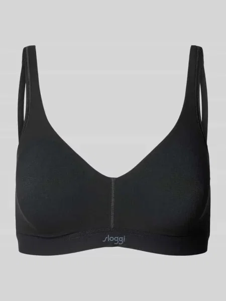 Biustonosz z nadrukiem z logo model ‘Ever Ease’ Sloggi czarny
