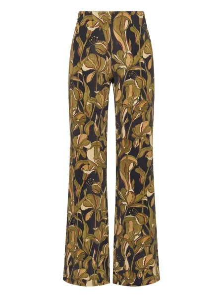 Pantaloni Maliparmi cu model floral cu imagine verde