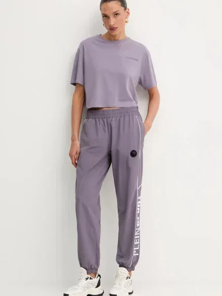 Spodnie dresowe Plein Sport fioletowe