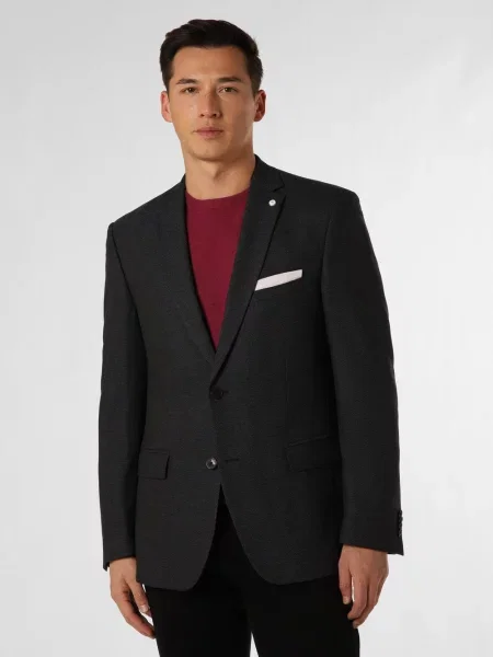 Andrew James New York Marynarka Mężczyźni Regular Fit marmurkowy 25 niebieski