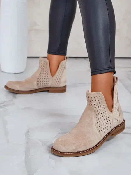 Semišové kotníkové boty Resti hnědé