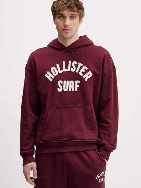 Pulover Hollister Co. s kapuco bordo