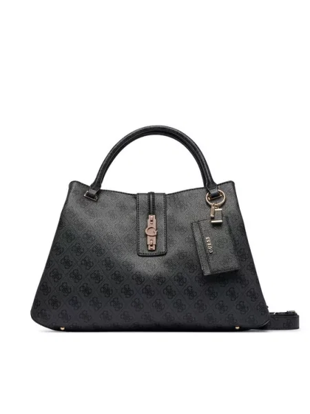 Guess Torbica Yvonne Logo Tamno siva crna