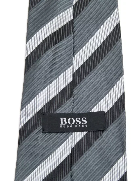 Μεταξωτή γραβάτα Boss γραβάτες γκρι