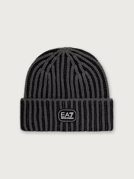 Emporio Armani beanie kapa z volno siva